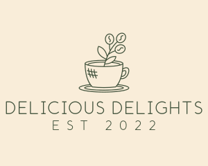 Organic Coffee Cup Cafe logo design