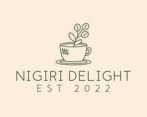 Organic Coffee Cup Cafe logo design