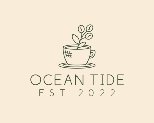 Organic Coffee Cup Cafe logo design