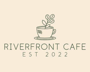 Organic Coffee Cup Cafe logo design