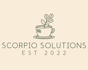 Organic Coffee Cup Cafe logo design