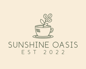 Organic Coffee Cup Cafe logo design