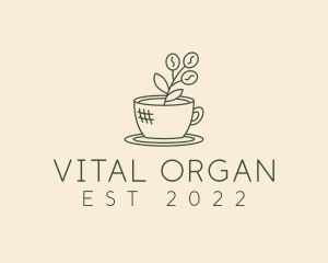 Organic Coffee Cup Cafe logo design