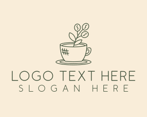 Organic Coffee Cup Cafe Logo