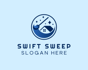 House Broom Sweep  logo design