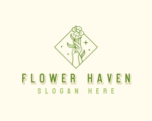 Flower Hand Wellness logo design