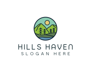 Nature Mountain Hill logo design