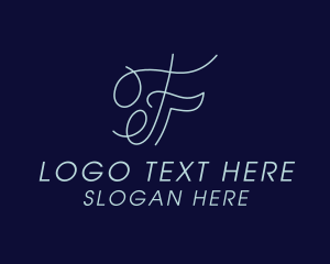 Letter F - Calligraphy Letter F logo design
