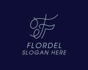 Calligraphy Letter F logo design