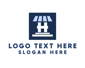 House - Roof Panel Letter H logo design