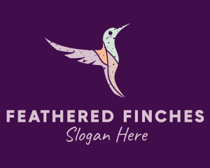 Grunge Hummingbird Wings logo design