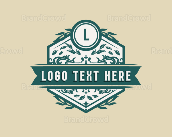 Botanical Leaf Ornament Logo