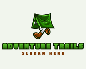 Tent Camping Adventure logo design