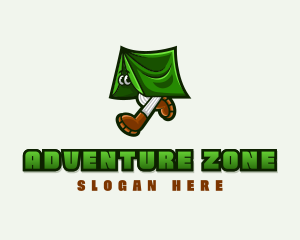 Tent Camping Adventure logo design