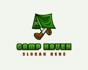 Tent Camping Adventure logo design