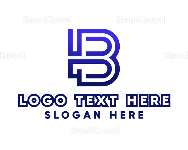 Modern Digital Letter B Logo