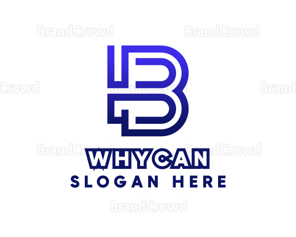 Modern Digital Letter B Logo