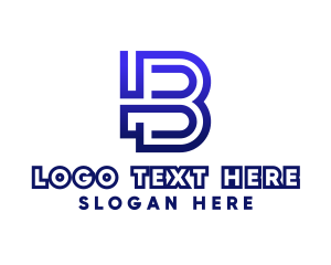 Alphabet - Modern Digital Letter B logo design