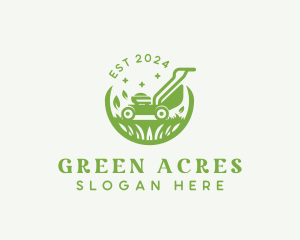 Grass Mower Gardening logo design