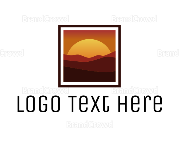 Desert Sunset Scenery Logo