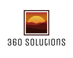 Desert Sunset Scenery logo design