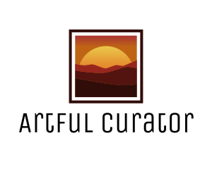 Desert Sunset Scenery logo design