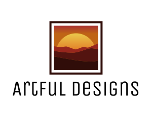 Desert Sunset Scenery logo design