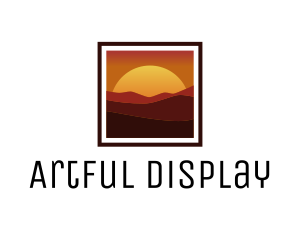 Desert Sunset Scenery logo design