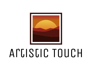 Desert Sunset Scenery logo design