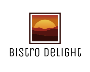 Desert Sunset Scenery logo design