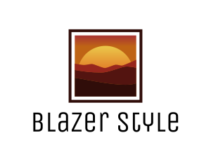 Desert Sunset Scenery logo design