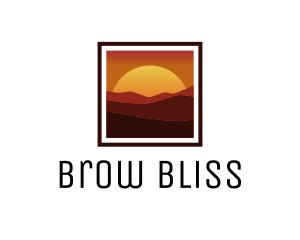 Desert Sunset Scenery logo design