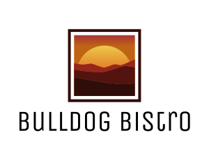 Desert Sunset Scenery logo design