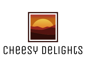 Desert Sunset Scenery logo design