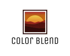 Desert Sunset Scenery logo design