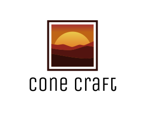 Desert Sunset Scenery logo design