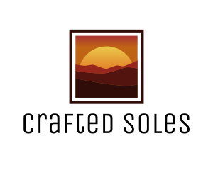 Desert Sunset Scenery logo design