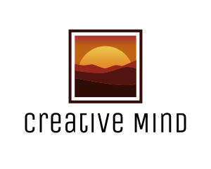 Desert Sunset Scenery logo design