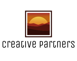 Desert Sunset Scenery logo design