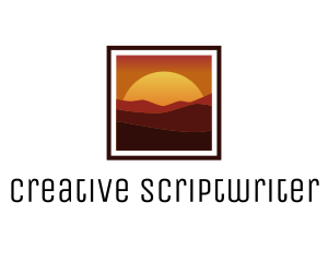 Desert Sunset Scenery logo design