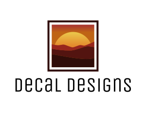 Desert Sunset Scenery logo design