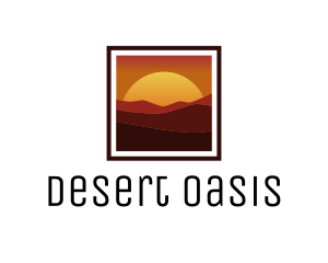 Desert Sunset Scenery logo design