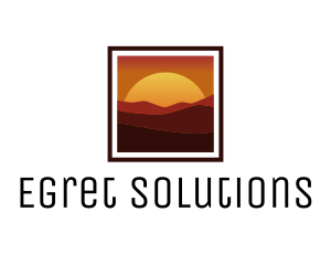 Desert Sunset Scenery logo design