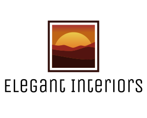 Desert Sunset Scenery logo design