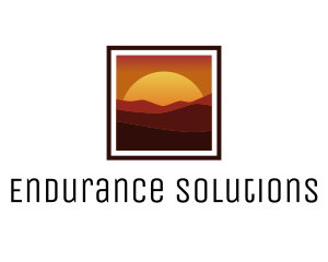 Desert Sunset Scenery logo design