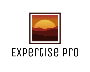 Desert Sunset Scenery logo design