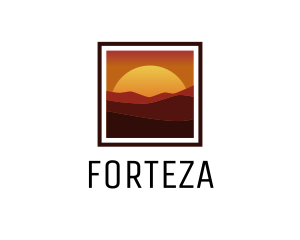 Desert Sunset Scenery logo design