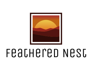 Desert Sunset Scenery logo design