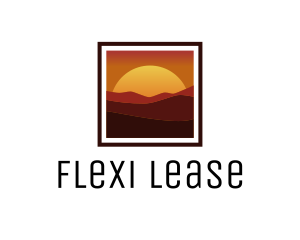 Desert Sunset Scenery logo design