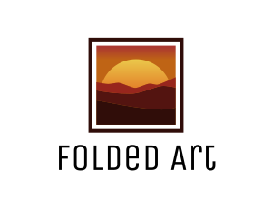 Desert Sunset Scenery logo design